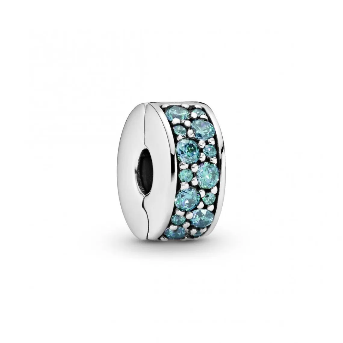 Pandora Charm Clip Moments Pavé Bleu-Vert | Femme Charms