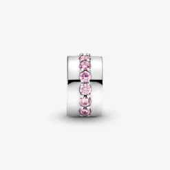 Pandora Charm Clip Moments Rangée Scintillante Rose | Femme Charms