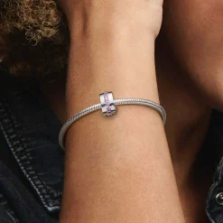Pandora Charm Clip Moments Rangée Scintillante Rose | Femme Charms