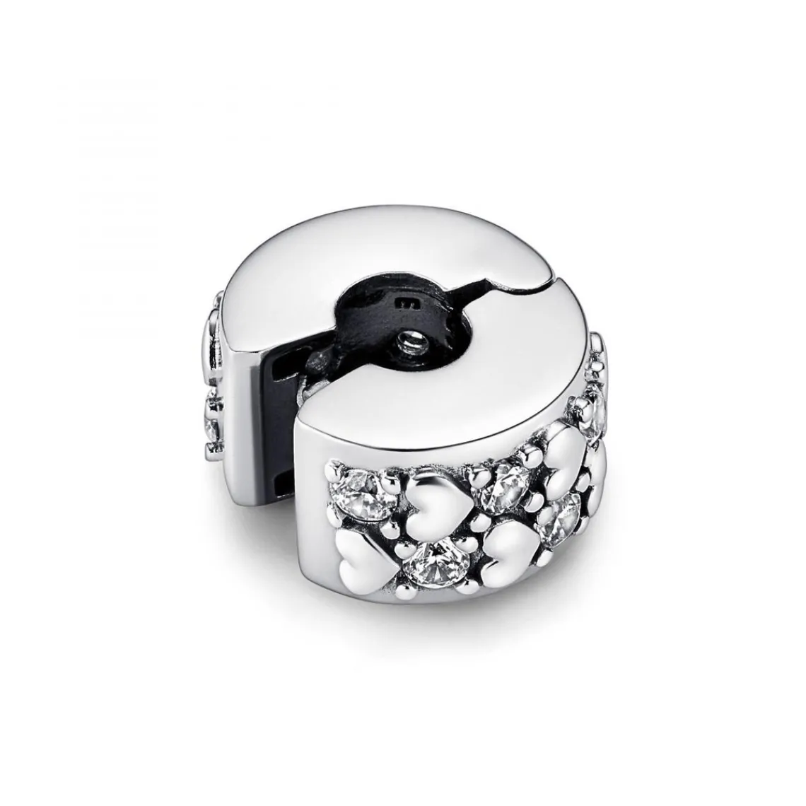 Pandora Charm Clip Pendant Cœurs de l'Infini Scintillants Argenté | Femme Charms