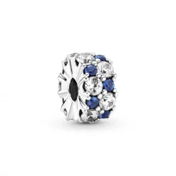 Pandora Charm Clip Scintillant Incolore & Bleu Timeless | Femme Charms