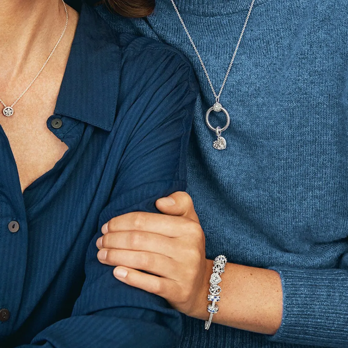 Pandora Charm Clip Scintillant Incolore & Bleu Timeless | Femme Charms