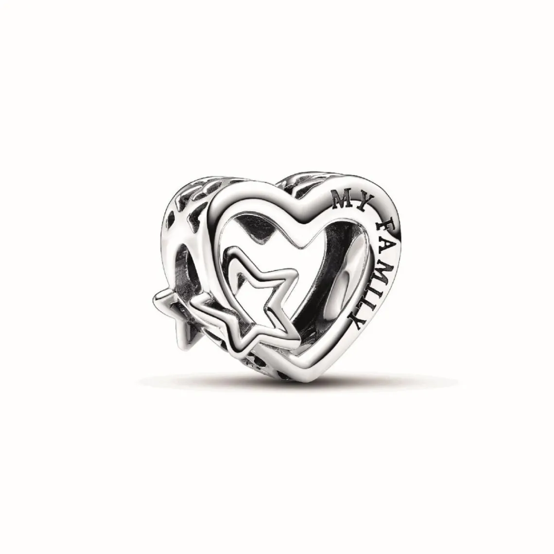 Pandora Charm Cœur Ajouré Famille avec Étoile | Femme Charms