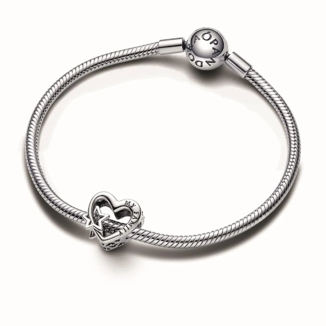 Pandora Charm Cœur Ajouré Famille avec Étoile | Femme Charms