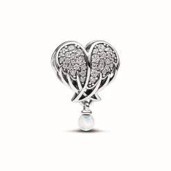 Pandora Charm Cœur et Ailes d’Ange Scintillant | Femme Charms