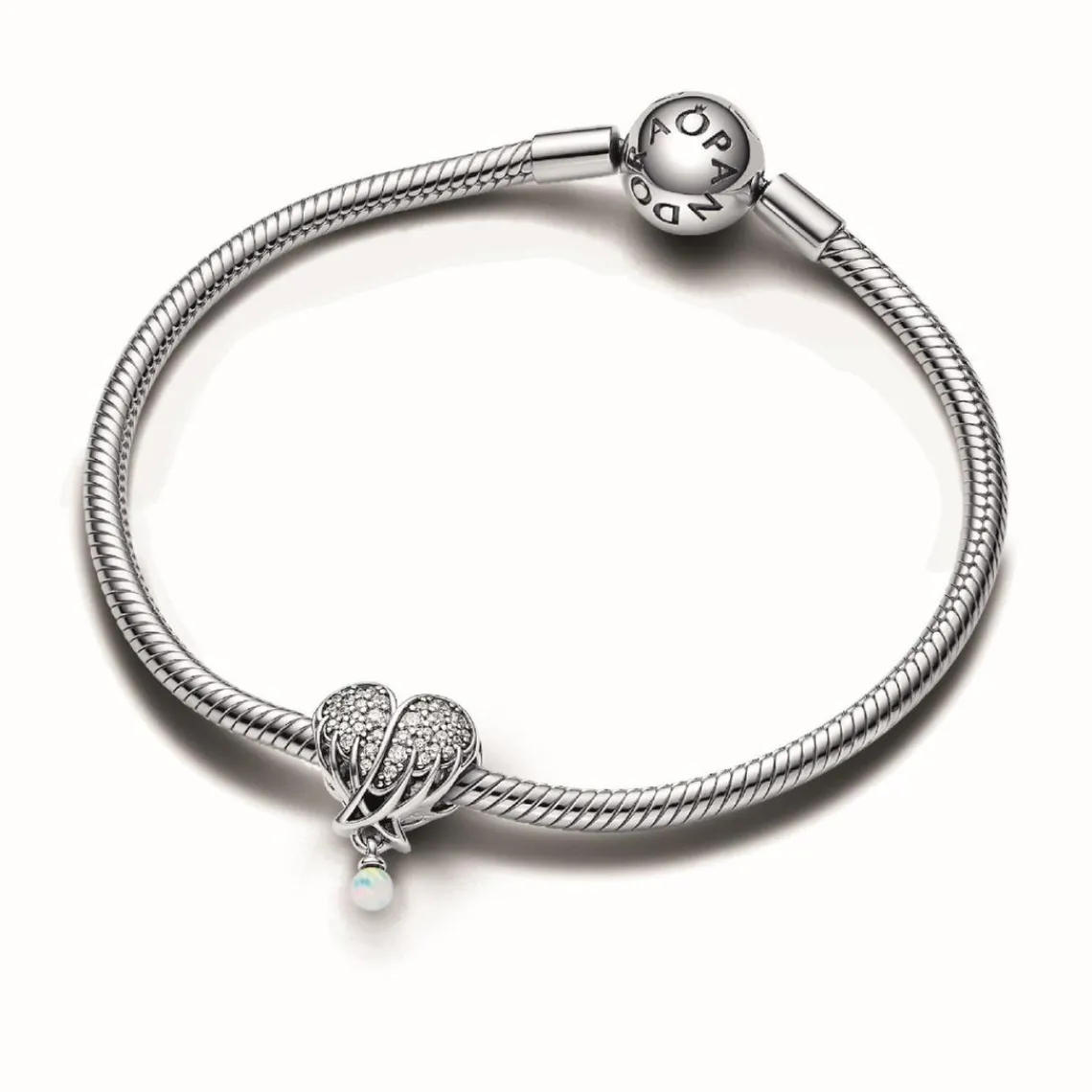 Pandora Charm Cœur et Ailes d’Ange Scintillant | Femme Charms