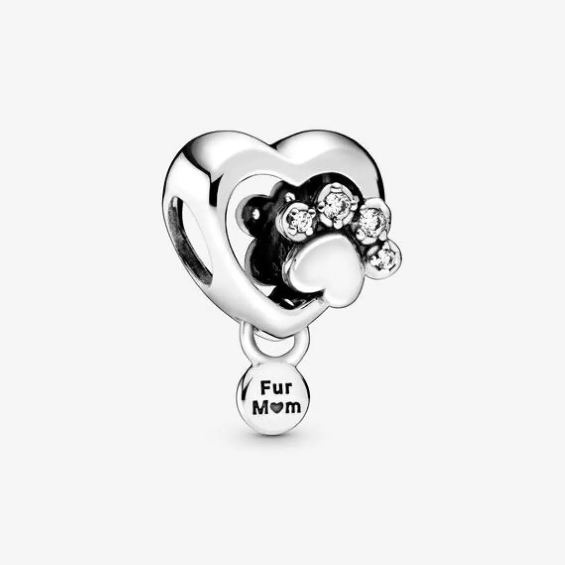 Pandora Charm Cœur et Empreinte de Patte Scintillante | Femme Charms