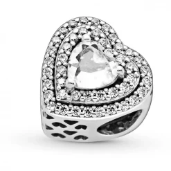 Pandora Charm Cœurs Nivelés Scintillant Timeless - Argent | Femme Charms