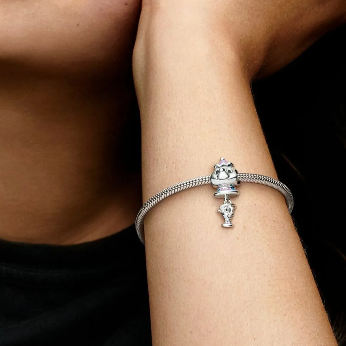 Pandora Charm Disney x Madame Samovar et Zip de la Belle et la Bête | Femme Charms