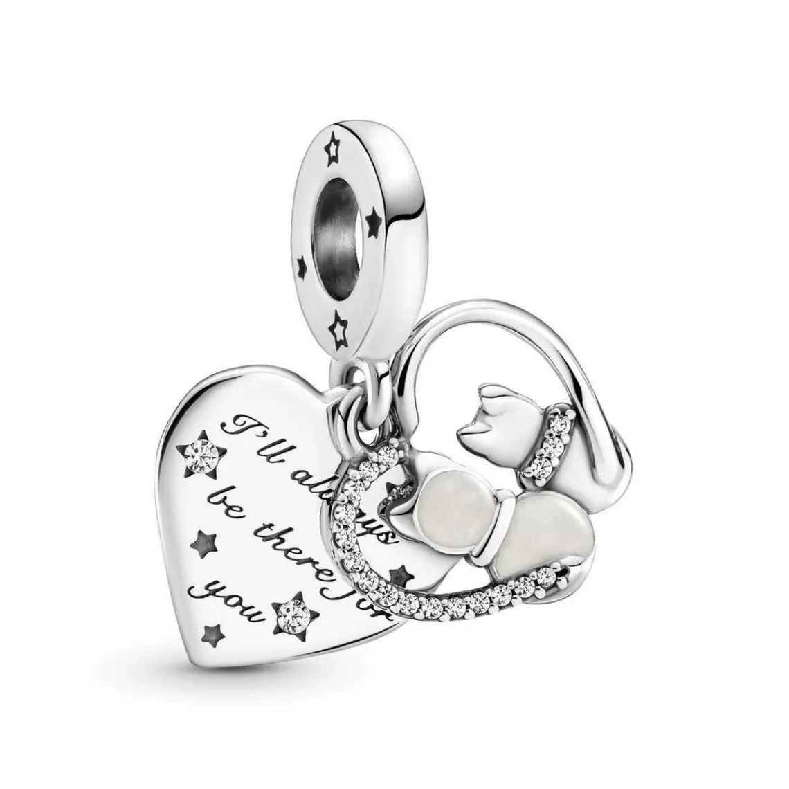 Pandora Charm Double Pendant Chats & Cœurs | Femme Charms
