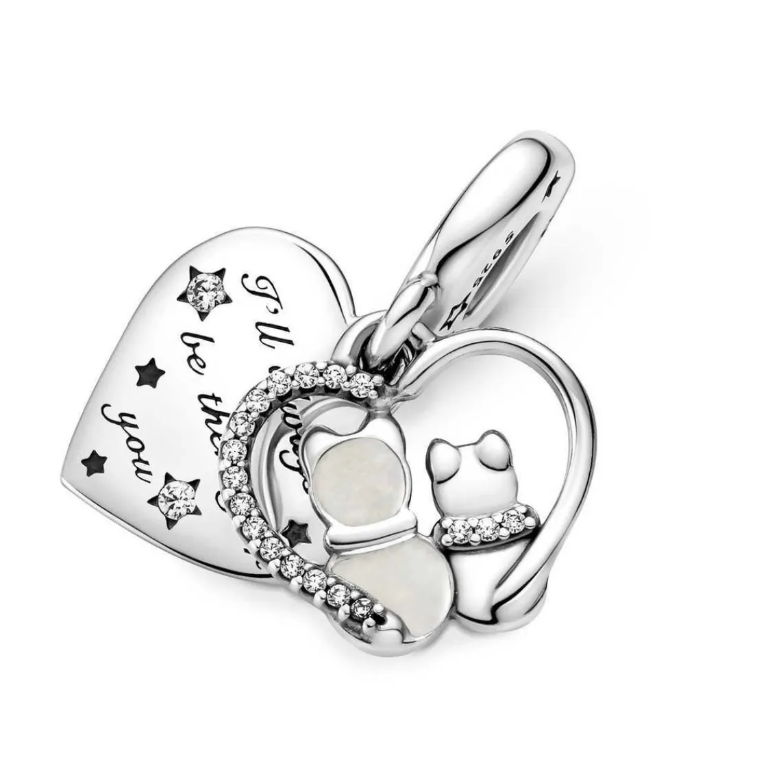 Pandora Charm Double Pendant Chats & Cœurs | Femme Charms