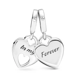 Pandora Charm Double Pendant Cœur Séparable Mère & Fille | Femme Charms