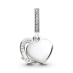 Pandora Charm Double Pendant Joyeux Anniversaire de Mariage Bicolore People | Femme Charms