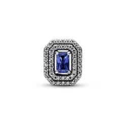 Pandora Charm Femme Abyme de Rectangles Scintillants Bleu Timeless | Femme Charms