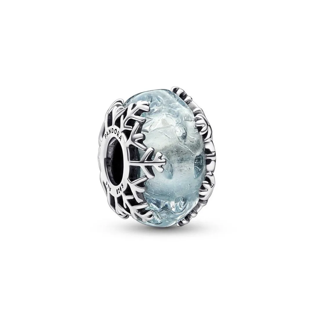 Pandora Charm Femme Murano Flocon de Neige Bleu Hivernal Moments | Femme Charms