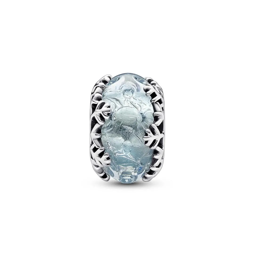 Pandora Charm Femme Murano Flocon de Neige Bleu Hivernal Moments | Femme Charms