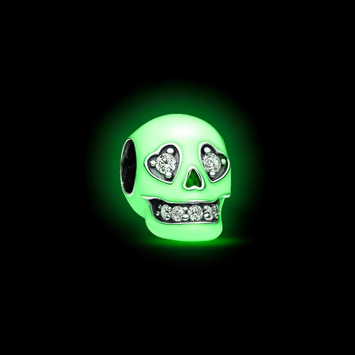 Pandora Charm Luminescent Tête de Mort Scintillante | Femme Charms