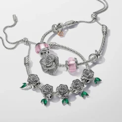 Pandora Charm Murano Rose et Cercles | Femme Charms