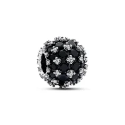 Pandora Charm Noir Rond Pavé Scintillant | Femme Charms