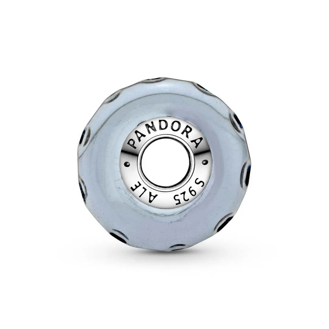 Pandora Charm Océan Verre de Murano Bleu Foncé Ondulé Colours | Femme Charms