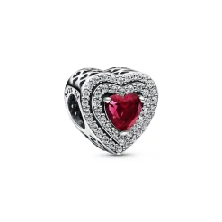 Pandora Charm - Abyme de Cœurs Scintillants Rouge | Femme Charms