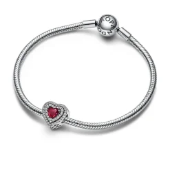 Pandora Charm - Abyme de Cœurs Scintillants Rouge | Femme Charms
