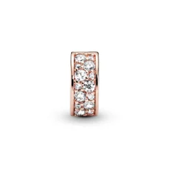 Pandora Charm 781817CZ - Charm Clip Élégance Brillante Métal doré à l’Or Rose fin 585/1000ᵉ | Femme Charms