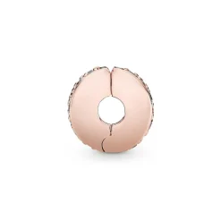 Pandora Charm 781817CZ - Charm Clip Élégance Brillante Métal doré à l’Or Rose fin 585/1000ᵉ | Femme Charms