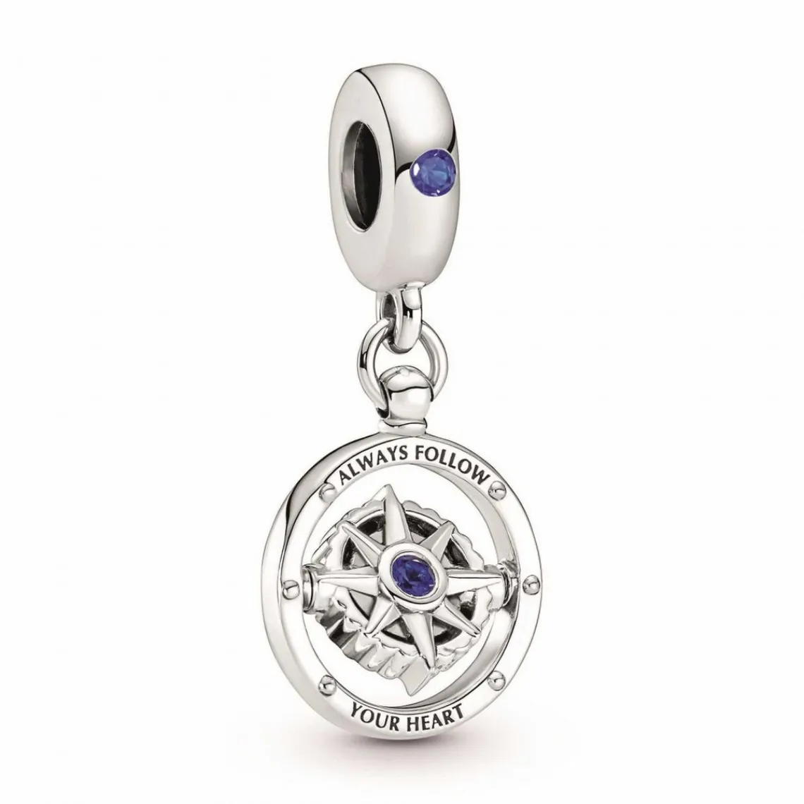 Pandora Charm Moments Boussole rotative avec inscription gravée | Femme Charms