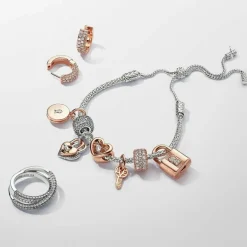 Pandora Charm moments Cadenas & Clé Rose | Femme Charms