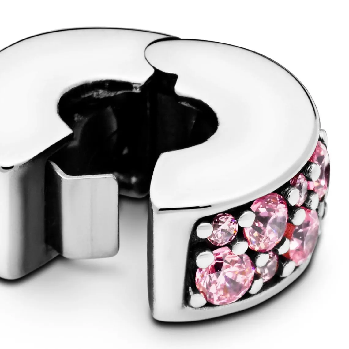 Pandora Charm Moments Clip Pavé Rose | Femme Charms