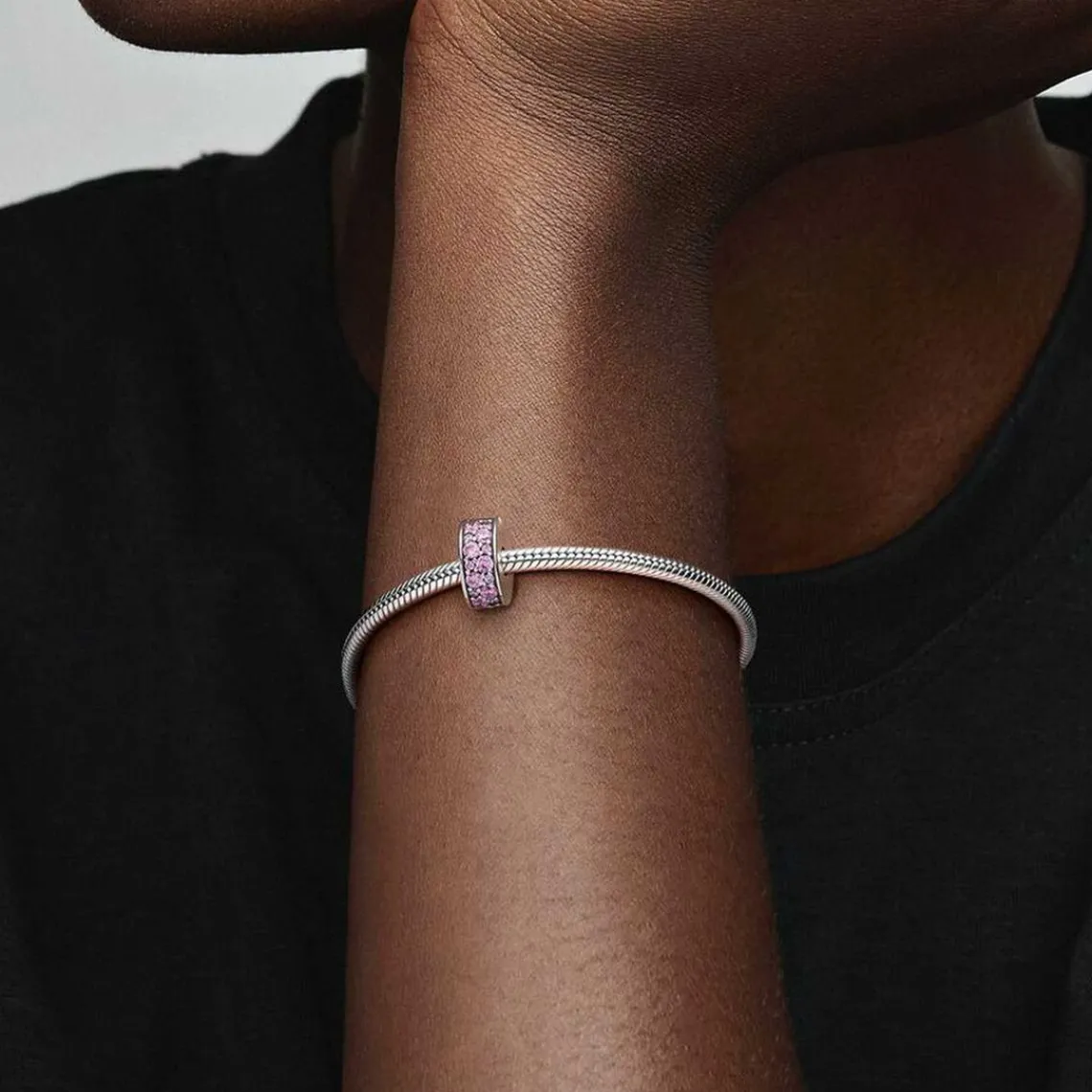 Pandora Charm Moments Clip Pavé Rose | Femme Charms
