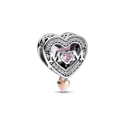 Pandora Charm Moments - Cœur et Mum Ajouré Bimatière | Femme Charms