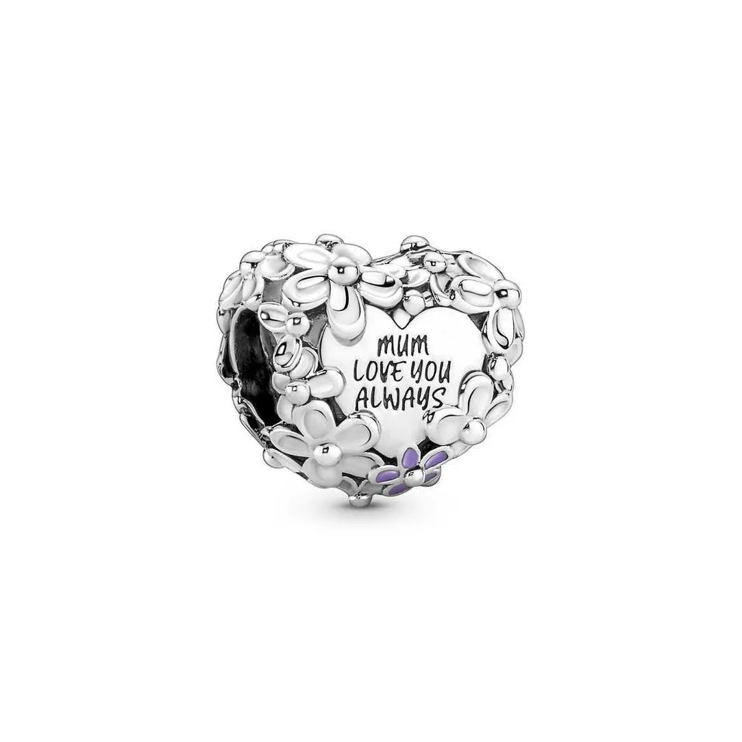 Pandora Charm Moments - Cœur Mum Marguerites | Femme Charms