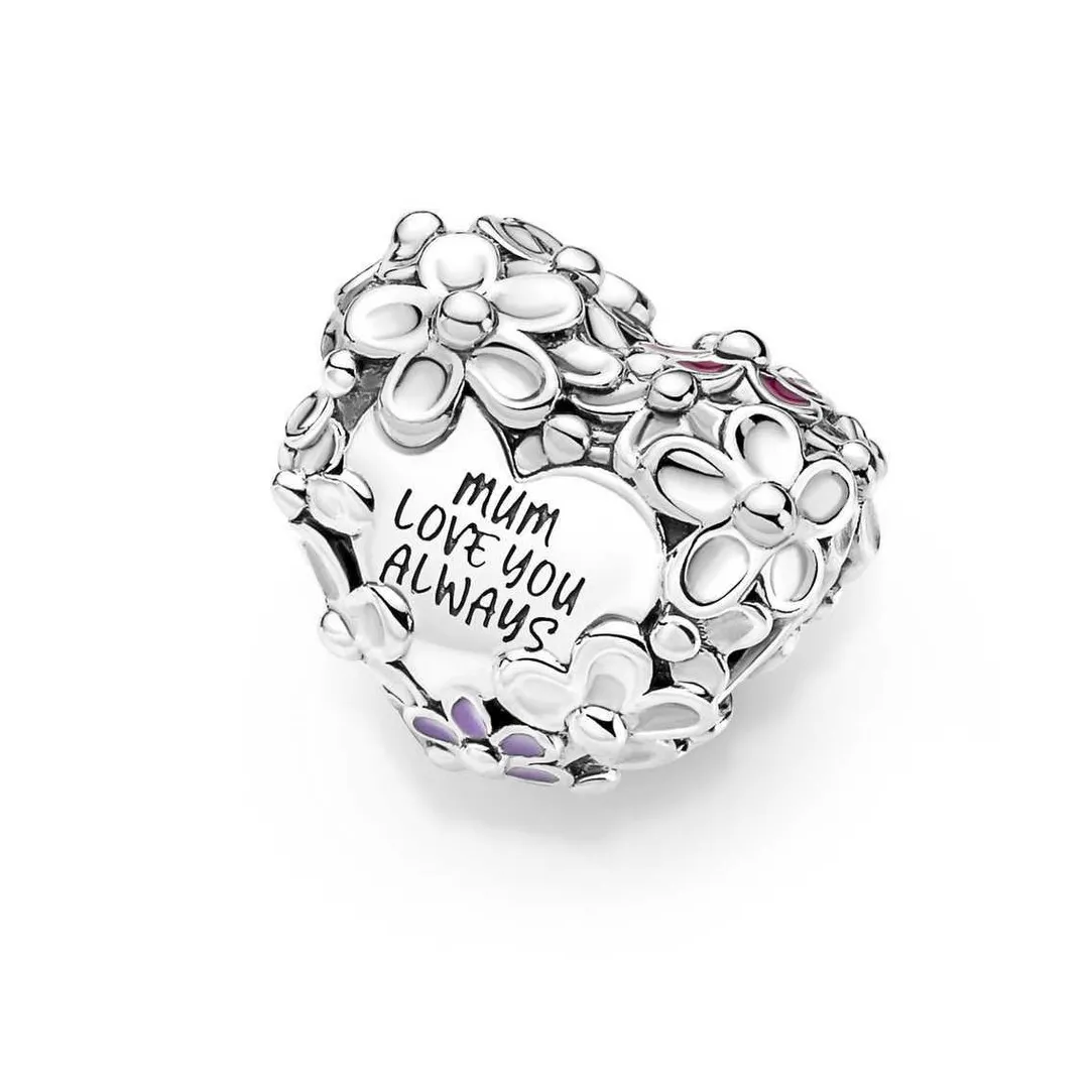 Pandora Charm Moments - Cœur Mum Marguerites | Femme Charms