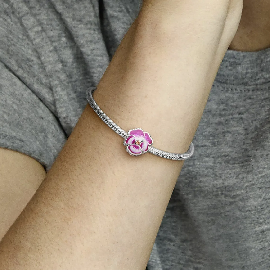 Pandora Charm Moments floral rose & strass scintillant | Femme Charms
