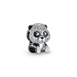 Pandora Charm Moments panda noir scintillant | Femme Charms