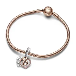 Pandora Charm Moments - Pendant Double Cœur de l’Infini Bimatière | Femme Charms