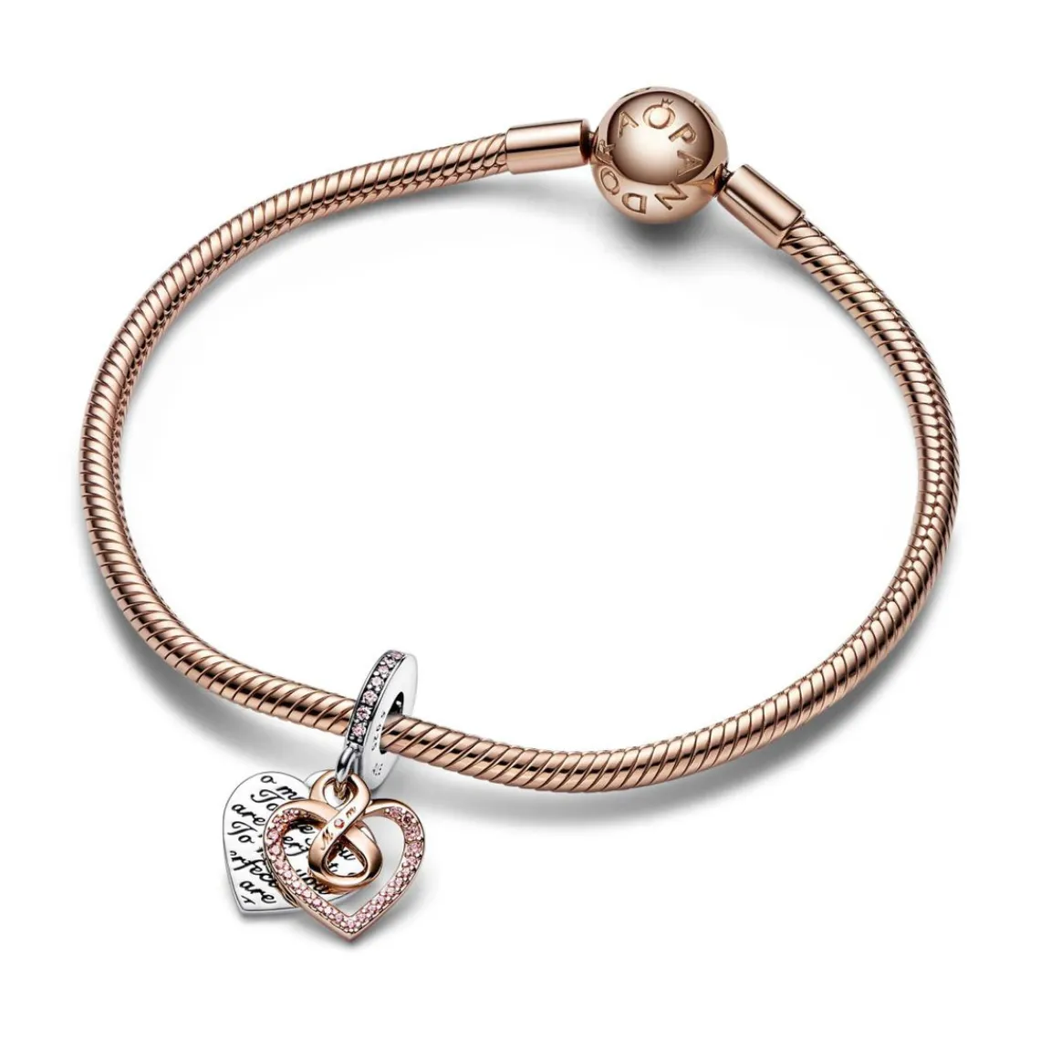 Pandora Charm Moments - Pendant Double Cœur de l’Infini Bimatière | Femme Charms