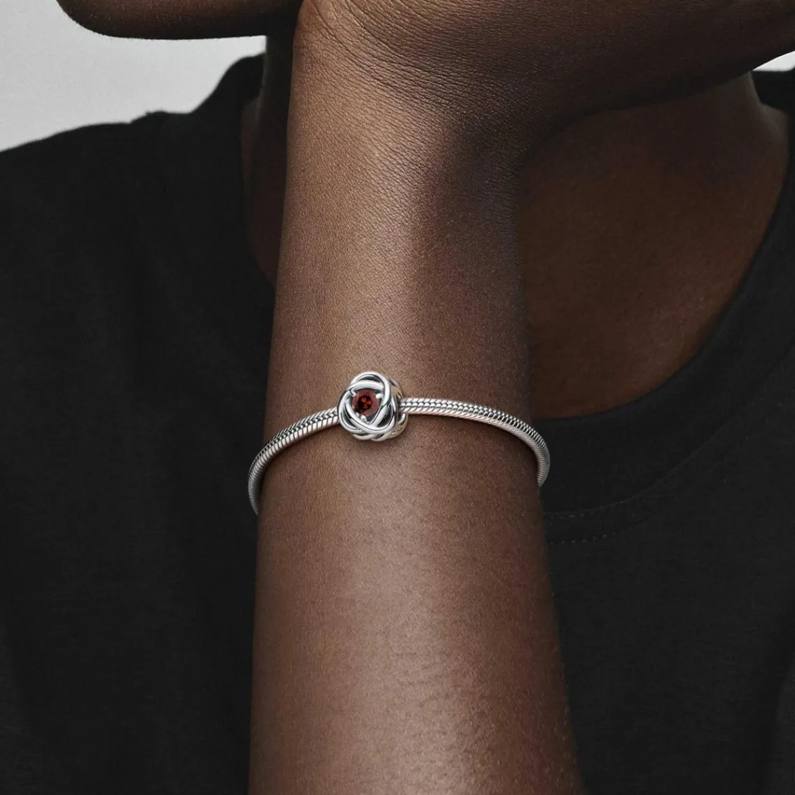 Pandora Charm moments Rose Ajourée & cristaux grena | Femme Charms