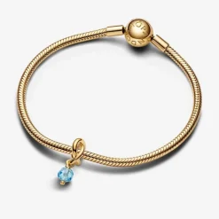 Pandora Charm Pendant Cercle de l'Éternité Bleu Azur Facetté | Femme Charms