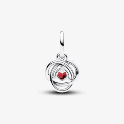 Pandora Charm Pendant Cercles de l’Éternité Rouge Ardent | Femme Charms