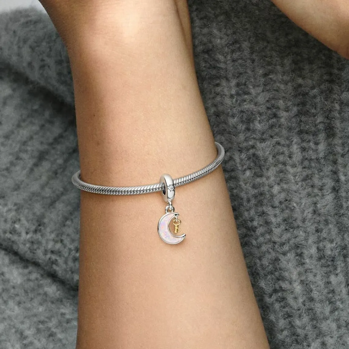 Pandora Charm Pendant Clé et Lune Bimatière | Femme Charms
