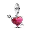 Pandora Charm Pendant Cœur Rouge et Flèche en Verre de Murano | Femme Charms