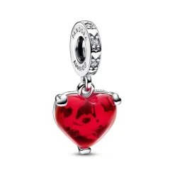 Pandora Charm Pendant Disney X - Murano Rouge Baiser de Mickey et Minnie | Femme Charms