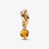 Pandora Charm Pendant doré avec cristal de couleur miel | Femme Charms