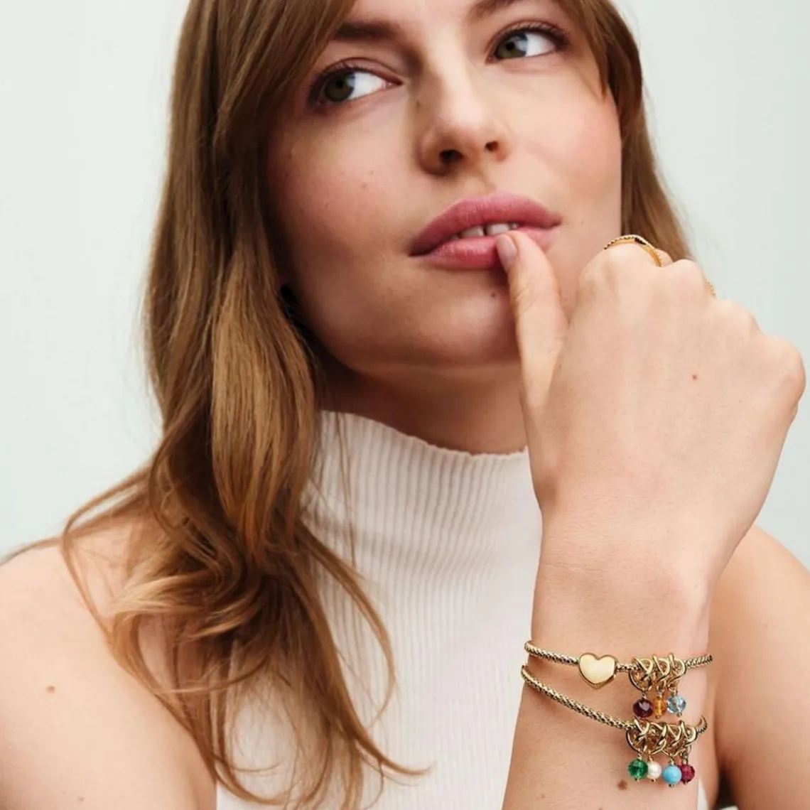 Pandora Charm Pendant doré avec cristal de couleur miel | Femme Charms