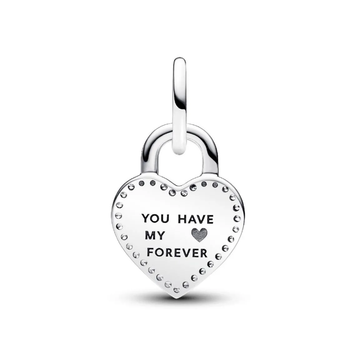 Pandora Charm Pendant Double Cadenas Cœur Barre Pivotante Bimatière | Femme Charms