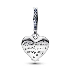Pandora Charm Pendant Double Cœur et Étoiles Filantes Célestes - Moments | Femme Charms