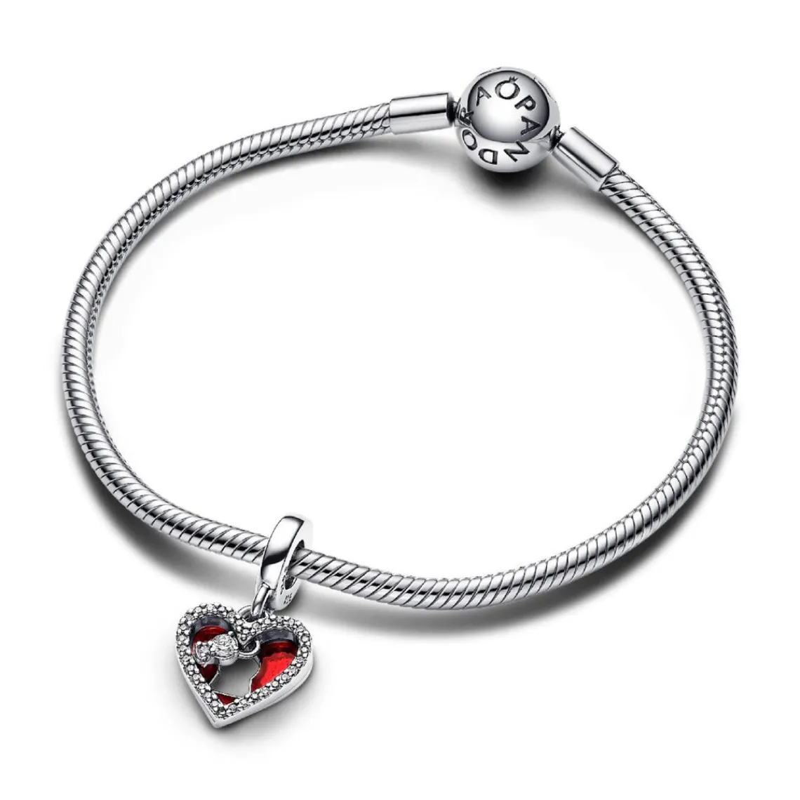 Pandora Charm Pendant Double Cœur Rouge et Serrure | Femme Charms